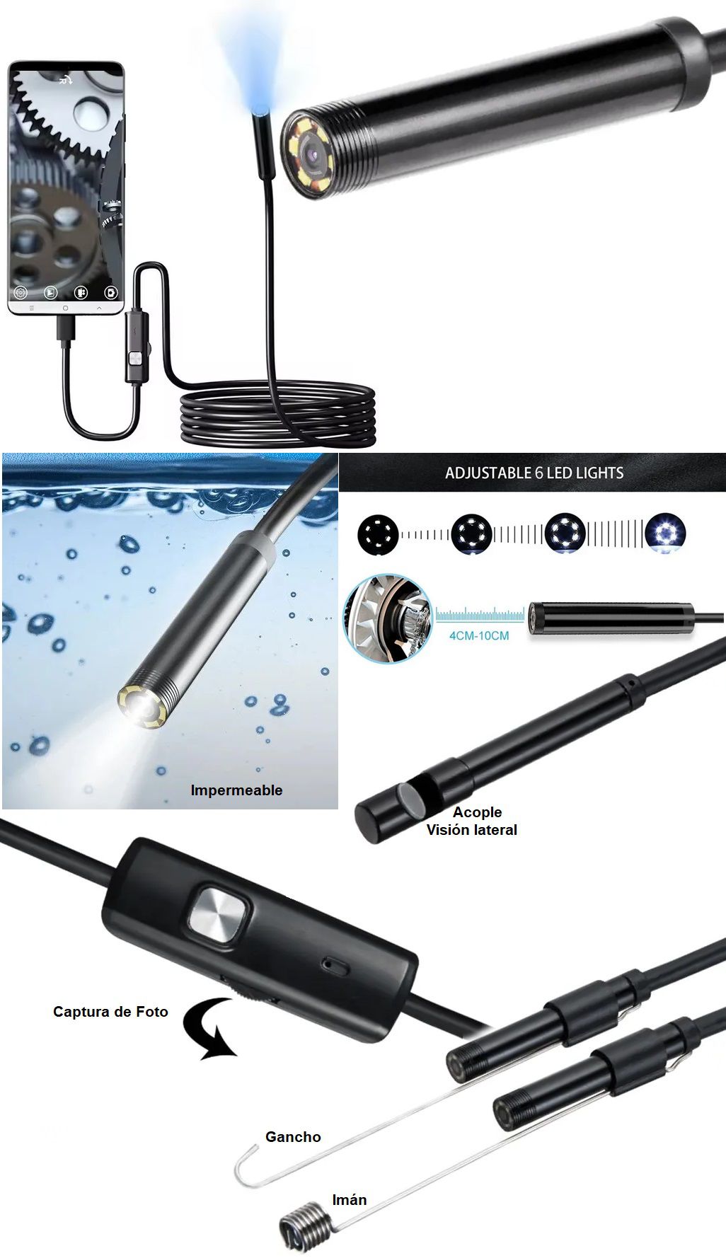 Camara endoscopio 7mm